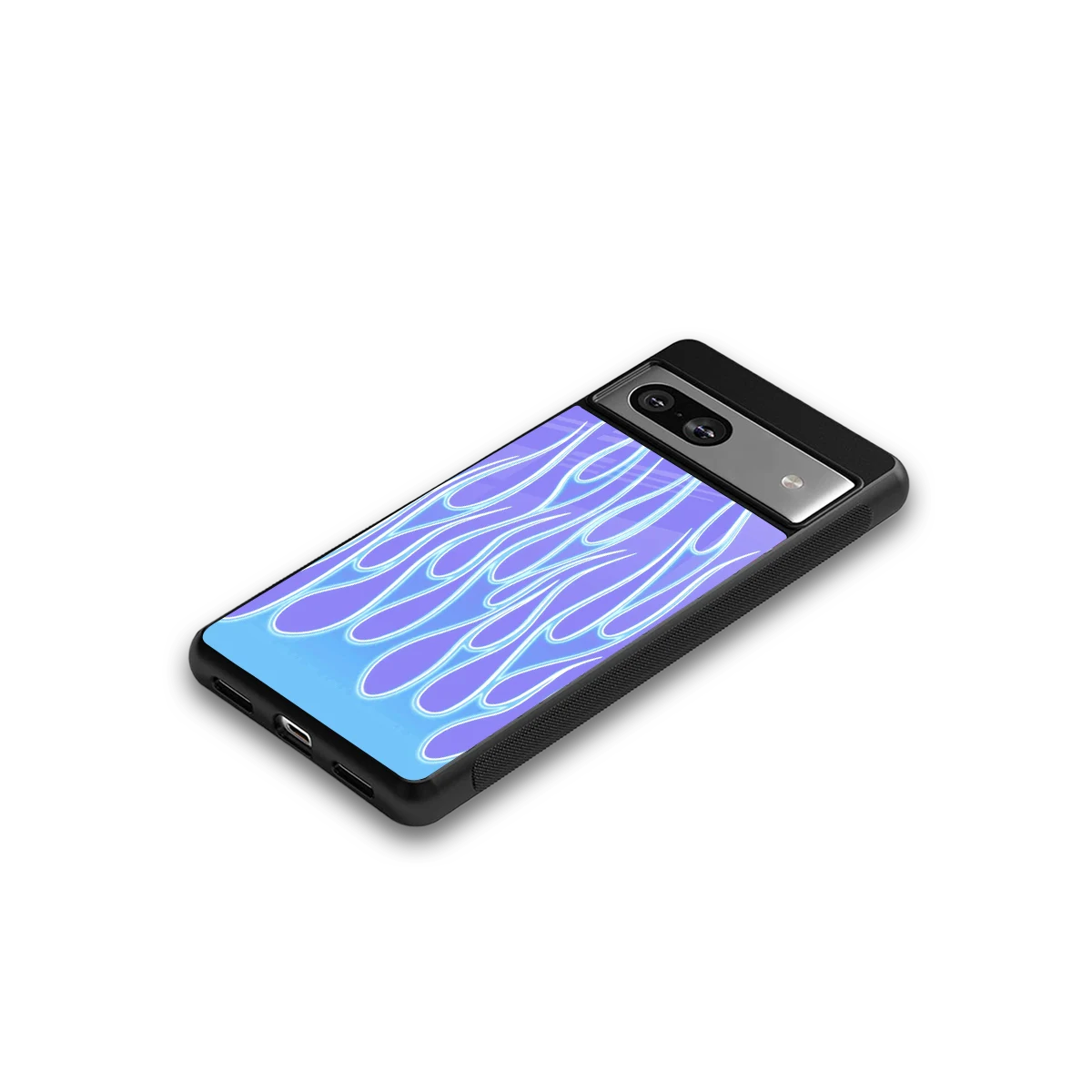 Flames Blue google pixel 7a mobile cover | shockproof glass phone case