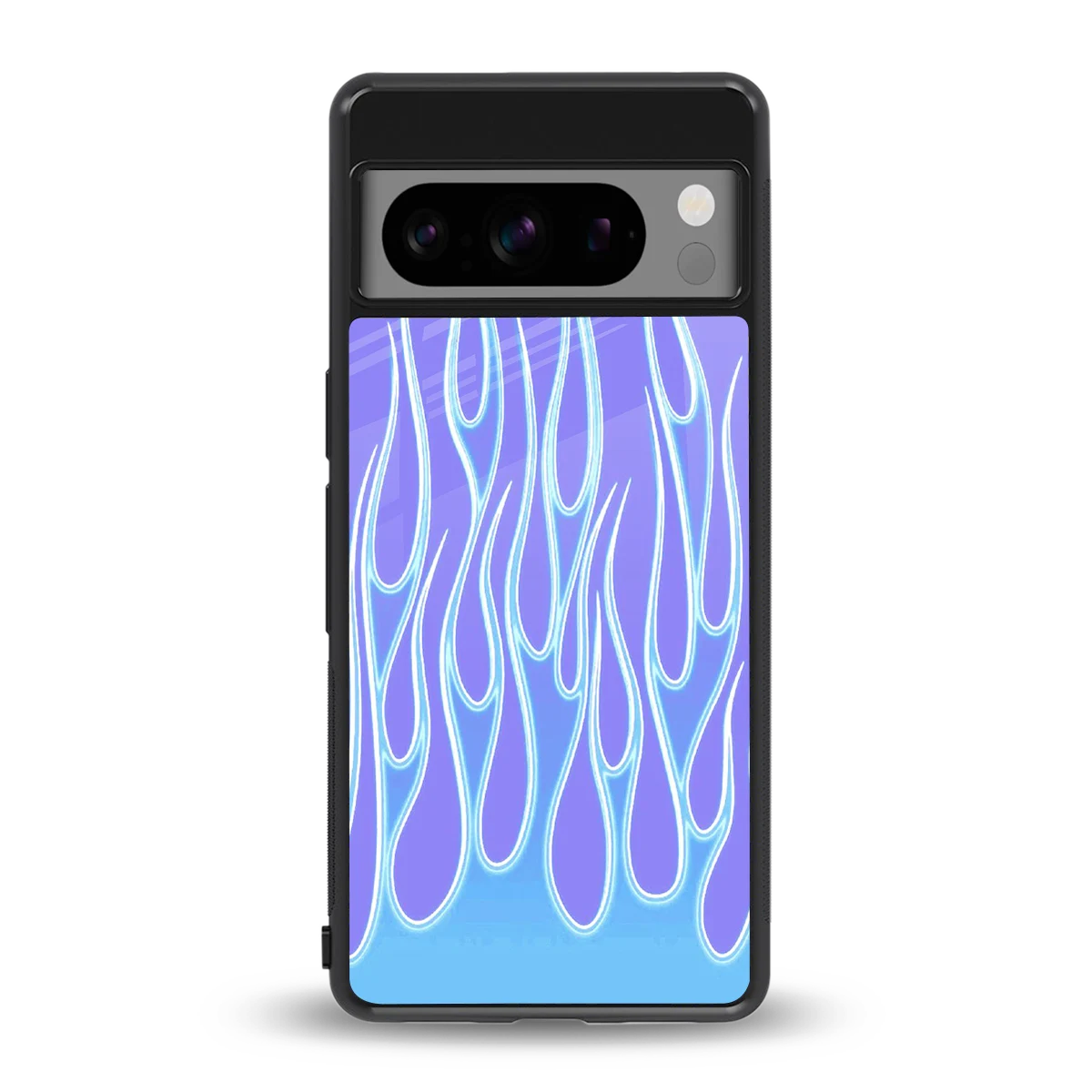 Flames Blue back phone cover | glass case for google pixel 8 pro