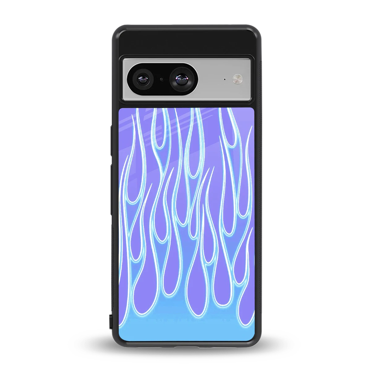 Flames Blue back phone cover | glass case for google pixel 8
