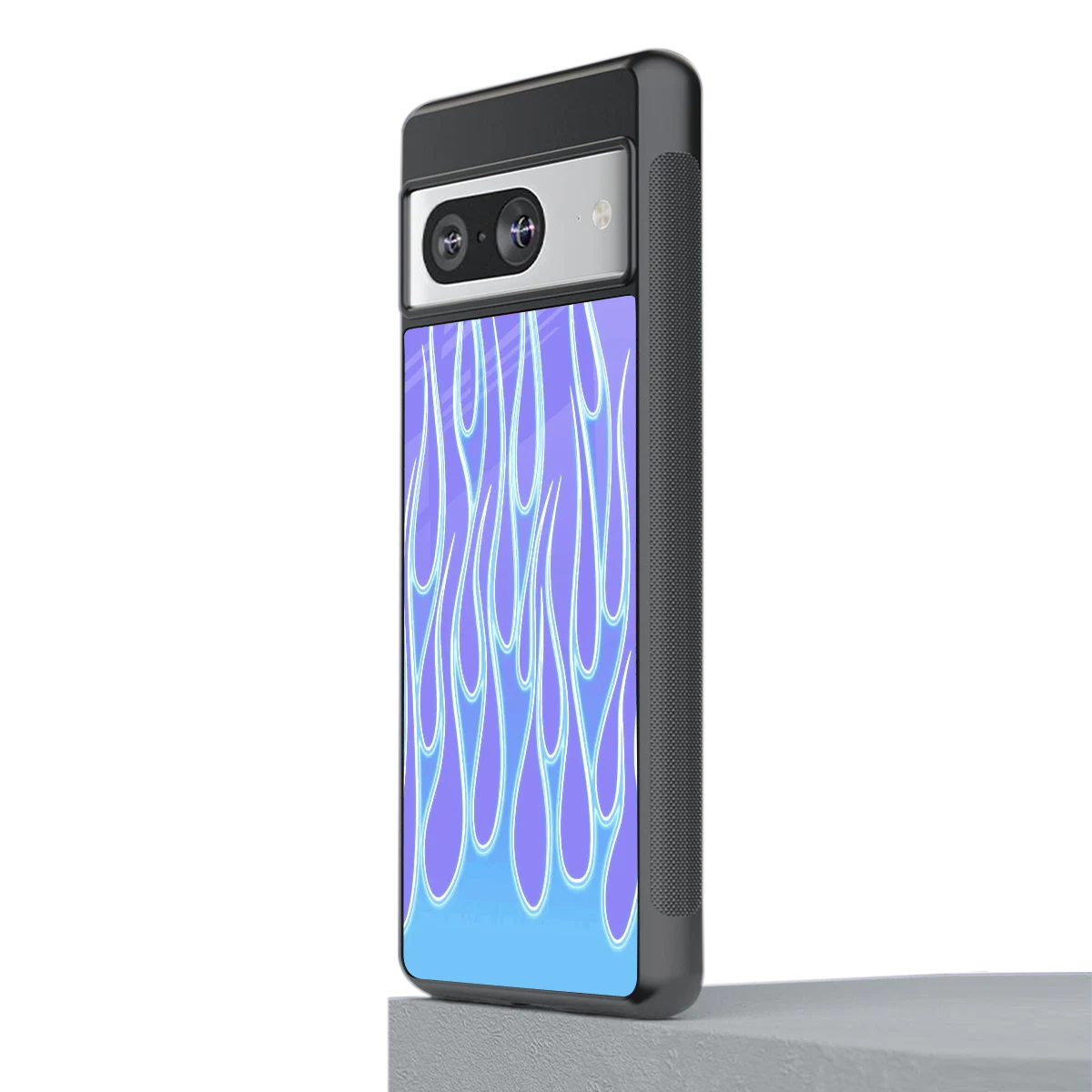 Flames Blue stylish phone case for google pixel 8 | glossy glass and slim fit