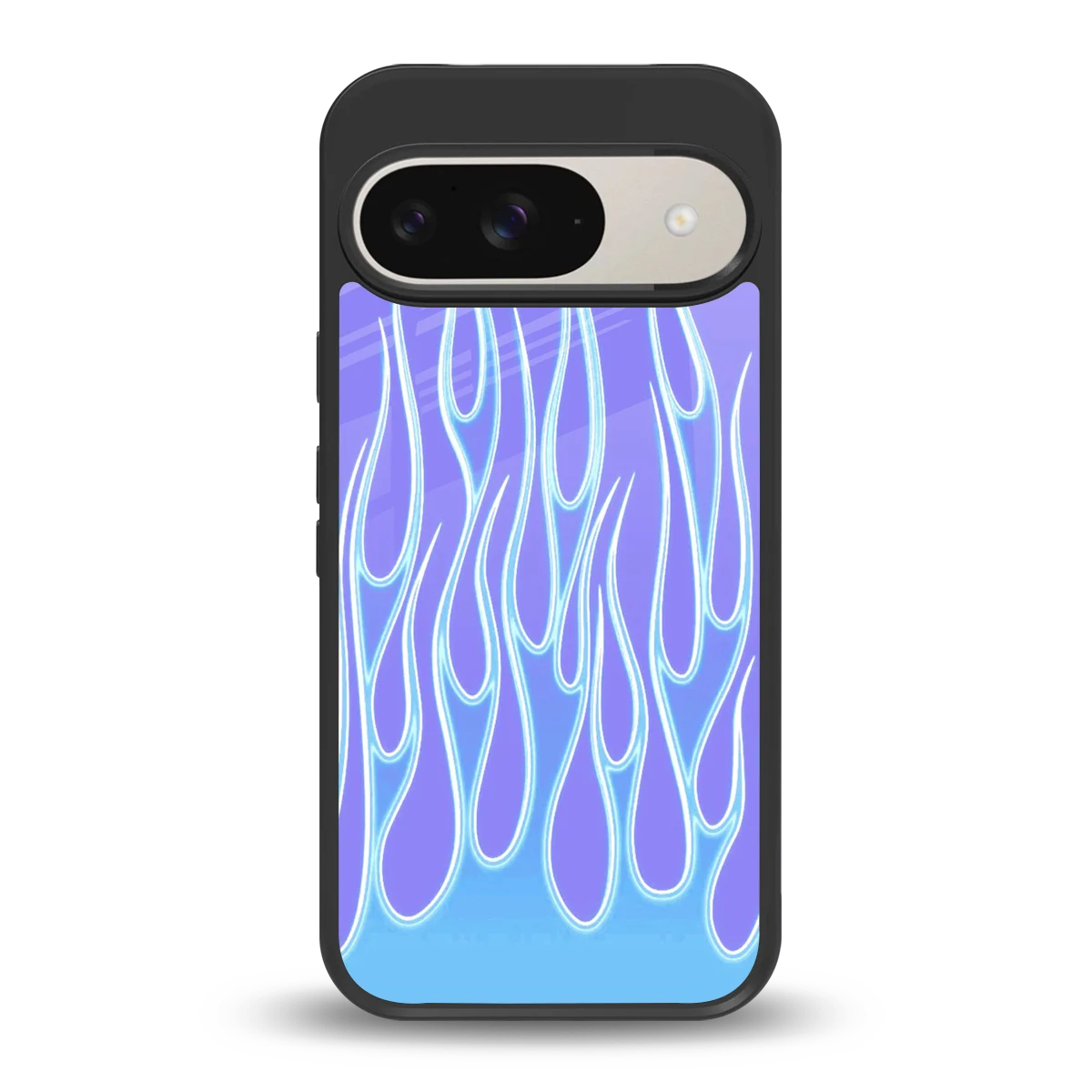 Flames Blue back phone cover | glass case for google pixel 9