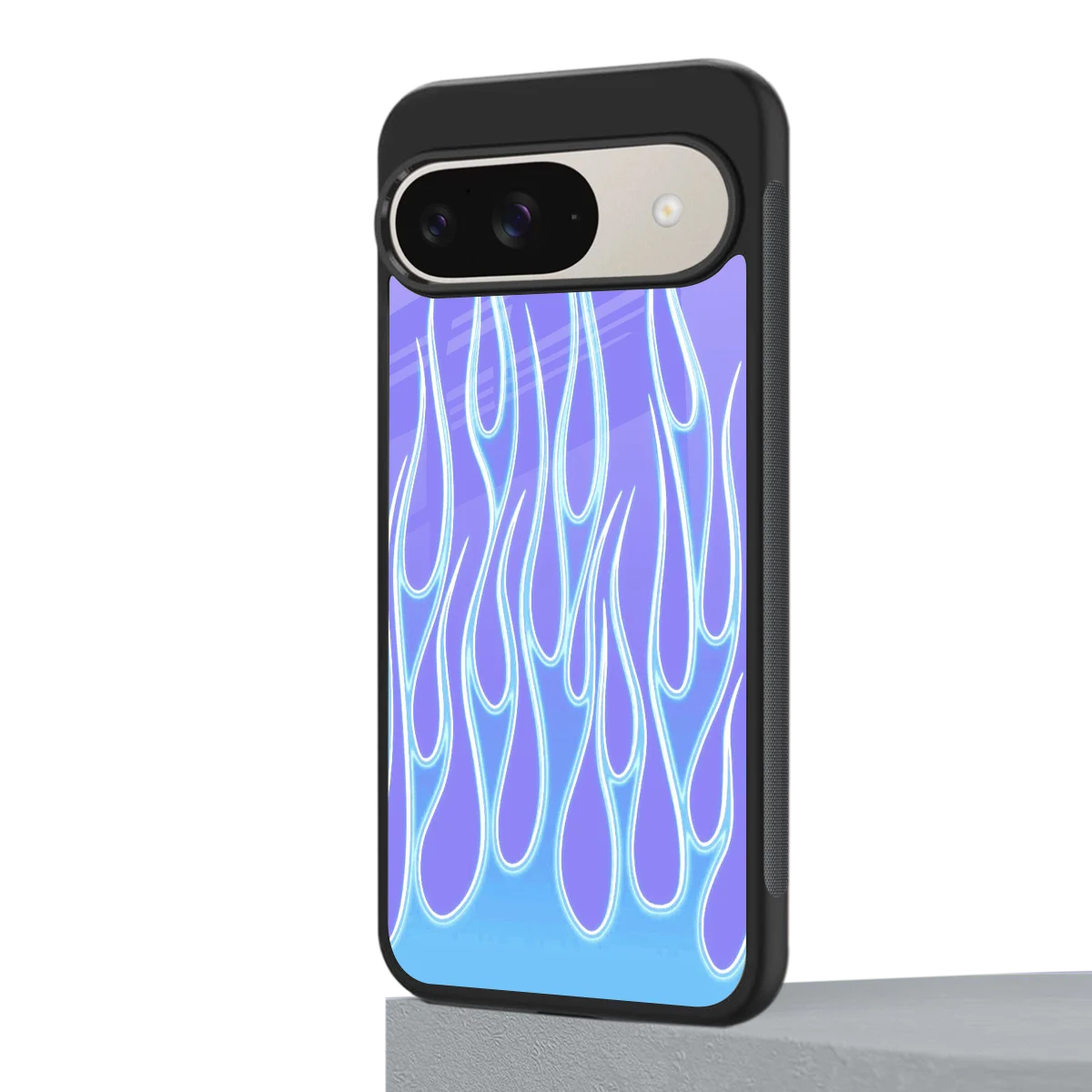 Flames Blue google pixel 9 mobile cover | shockproof glass phone case