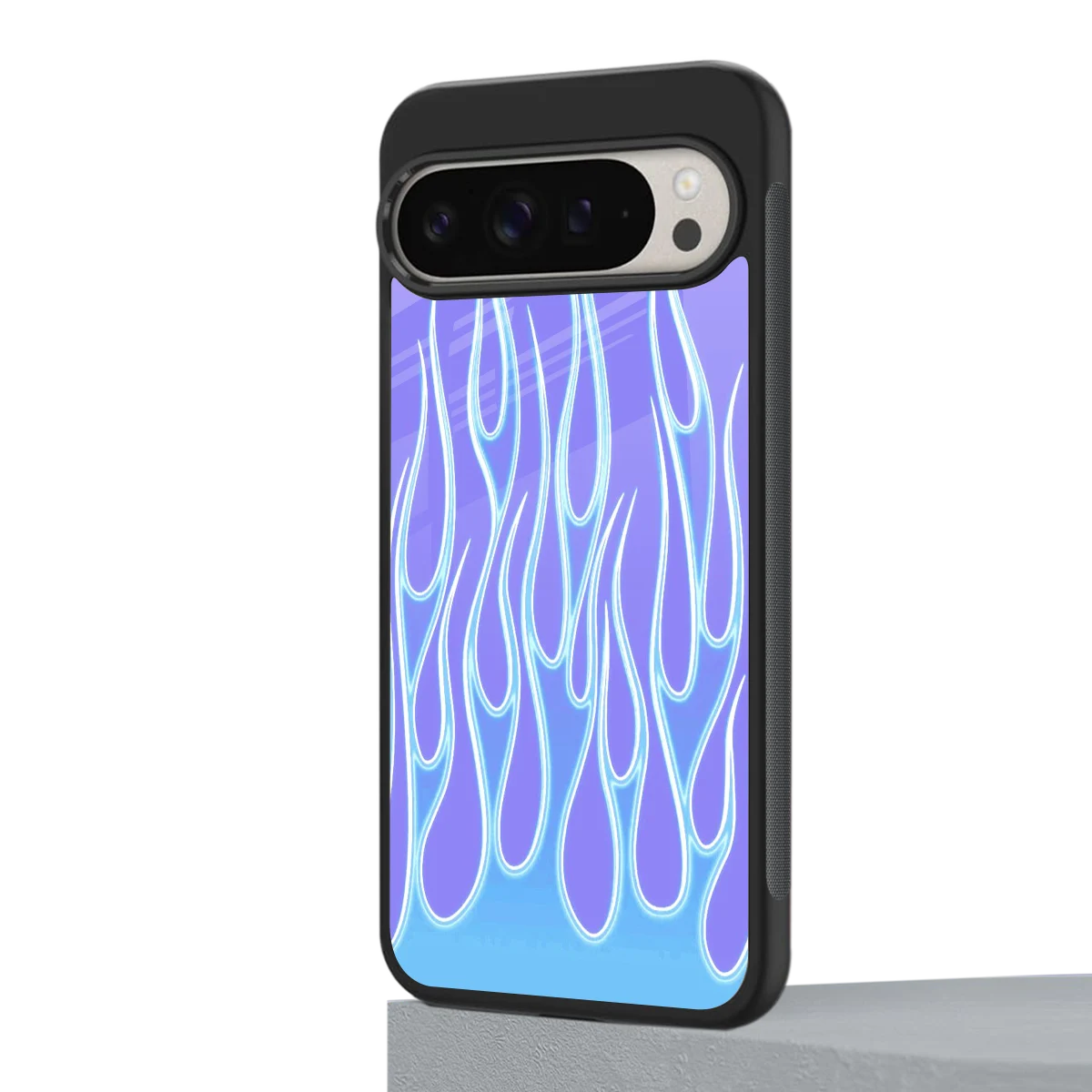 Flames Blue google pixel 9 pro xl mobile cover | shockproof glass phone case