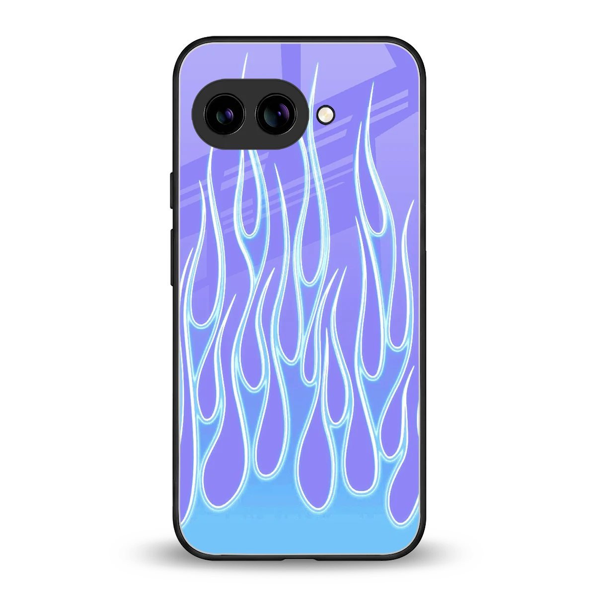 Flames Blue back phone cover | glass case for google pixel 10a