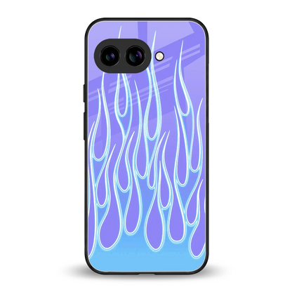 Flames Blue back phone cover | glass case for google pixel 10a