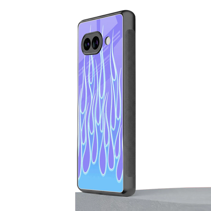 Flames Blue google pixel 10a mobile cover | shockproof glass phone case