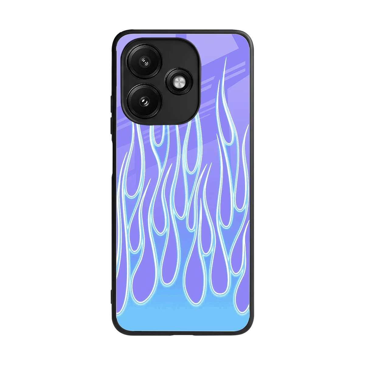 Flames Blue back phone cover | glass case for redmi 12 5g