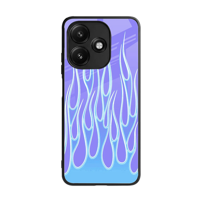 Flames Blue back phone cover | glass case for redmi 12 5g