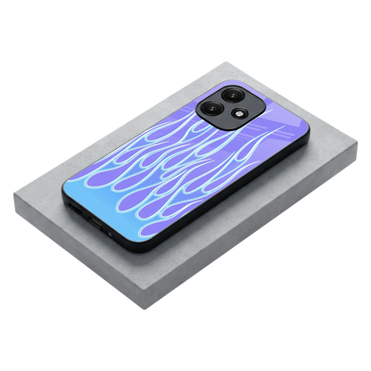 Flames Blue stylish phone case for redmi 12 5g | glossy glass and slim fit