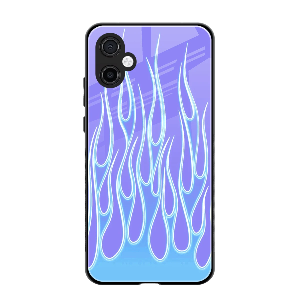 Flames Blue back phone cover | glass case for samsung galaxy a06 5g