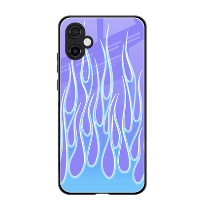 Flames Blue back phone cover | glass case for samsung galaxy a06 5g