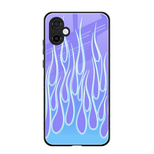 Flames Blue back phone cover | glass case for samsung galaxy a06 5g