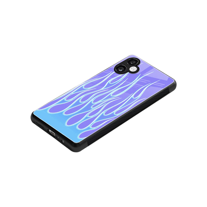 Flames Blue stylish phone case for samsung galaxy a06 5g | glossy glass and slim fit