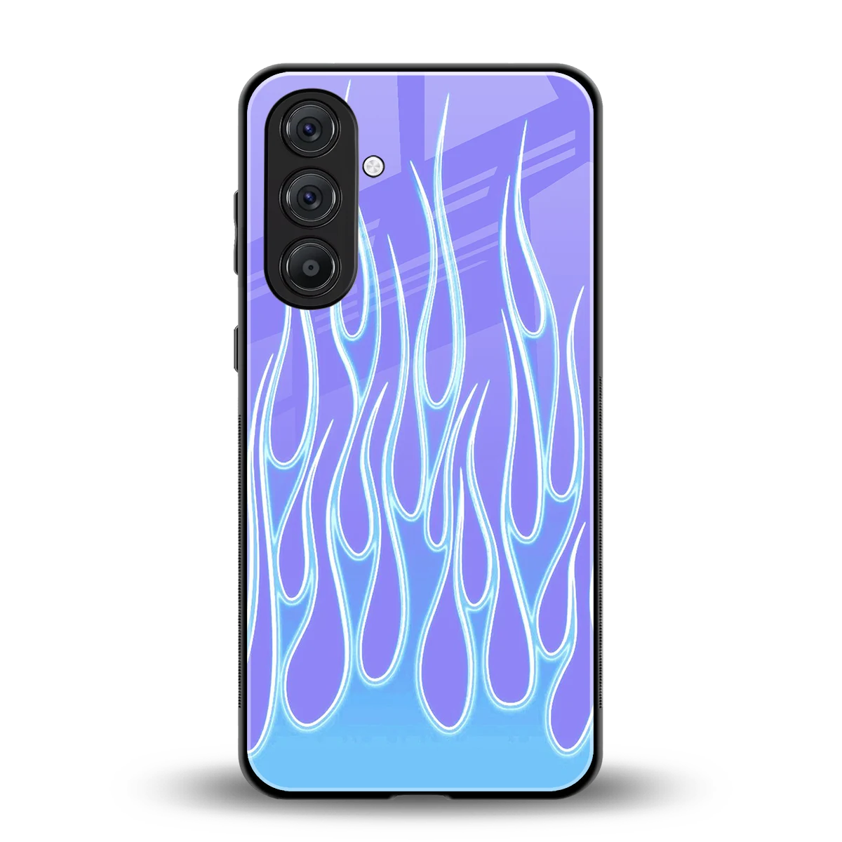 Flames Blue back phone cover | glass case for samsung galaxy a37 5g