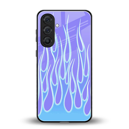 Flames Blue back phone cover | glass case for samsung galaxy a37 5g