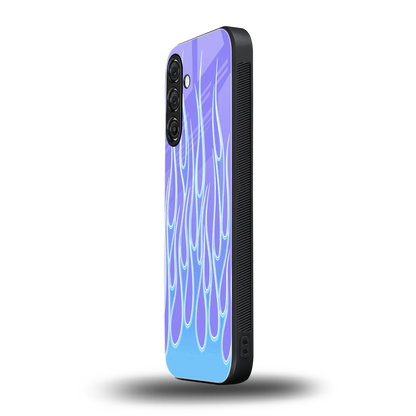 Flames Blue samsung galaxy a37 5g mobile cover | shockproof glass phone case