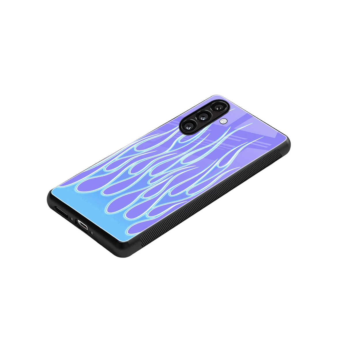 Flames Blue stylish phone case for samsung galaxy a37 5g | glossy glass and slim fit