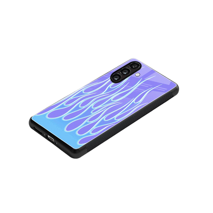 Flames Blue stylish phone case for samsung galaxy a37 5g | glossy glass and slim fit