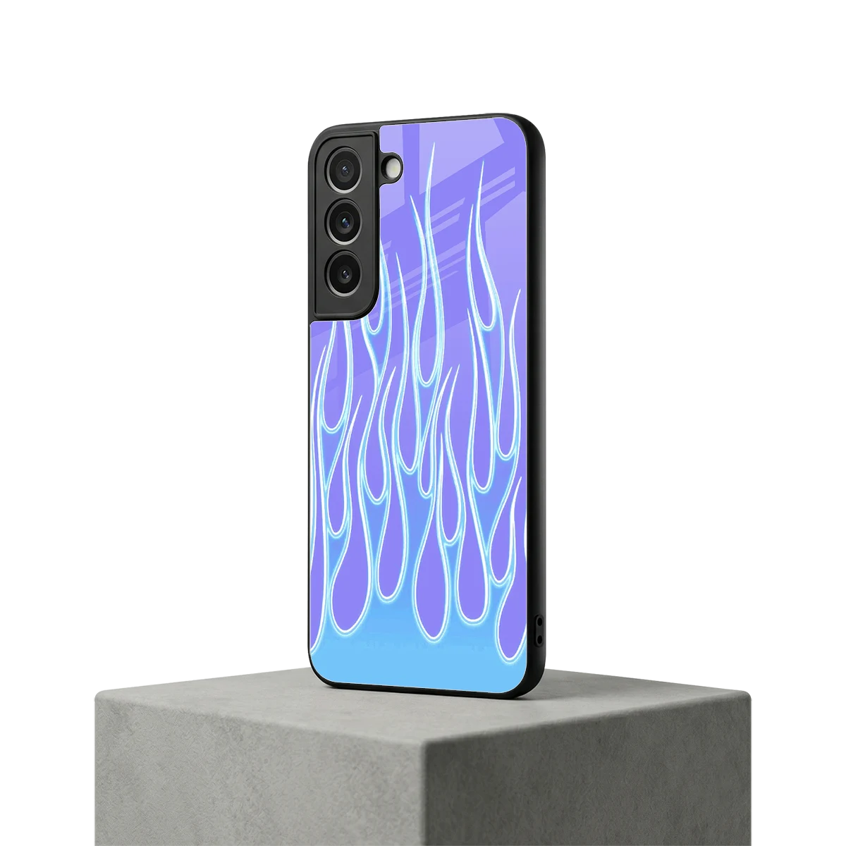 Flames Blue samsung galaxy s22 mobile cover | shockproof glass phone case