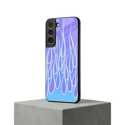 Flames Blue samsung galaxy s22 mobile cover | shockproof glass phone case