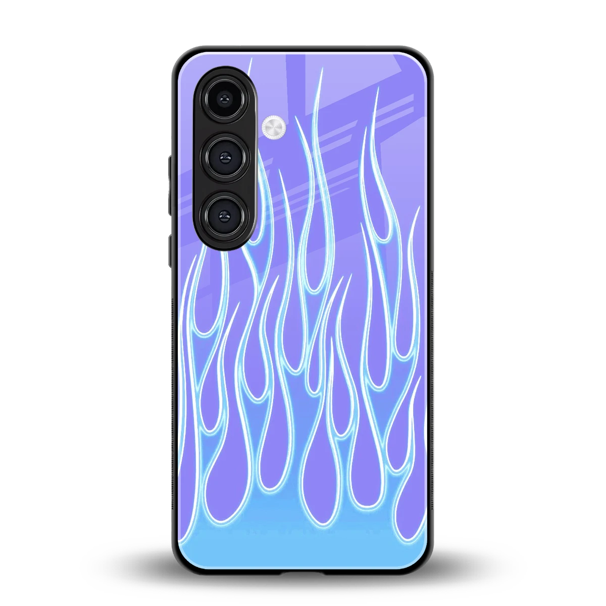 Flames Blue back phone cover | glass case for samsung galaxy s24