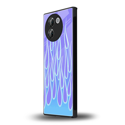 Flames Blue vivo v30e mobile cover | shockproof glass phone case