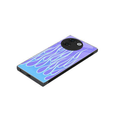Flames Blue stylish phone case for vivo v30e | glossy glass and slim fit