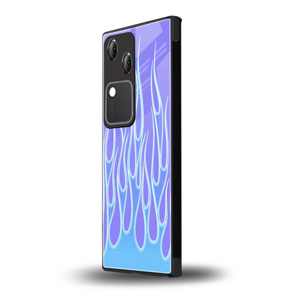 Flames Blue vivo v30 mobile cover | shockproof glass phone case