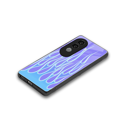 Flames Blue stylish phone case for vivo v40e | glossy glass and slim fit