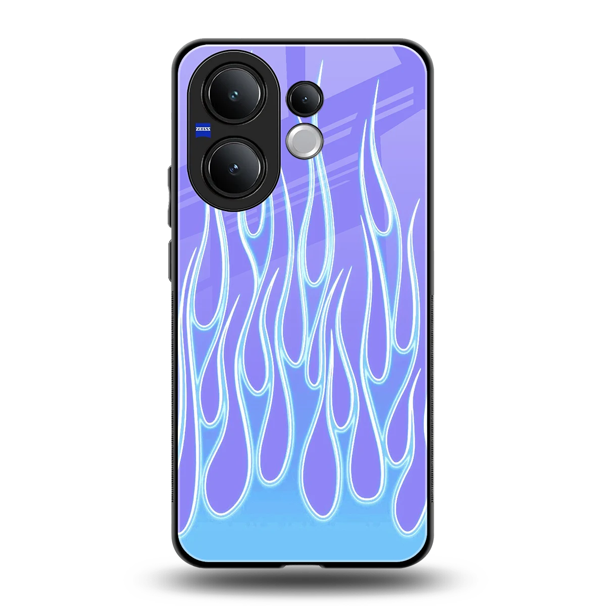 Flames Blue back phone cover | glass case for vivo v60
