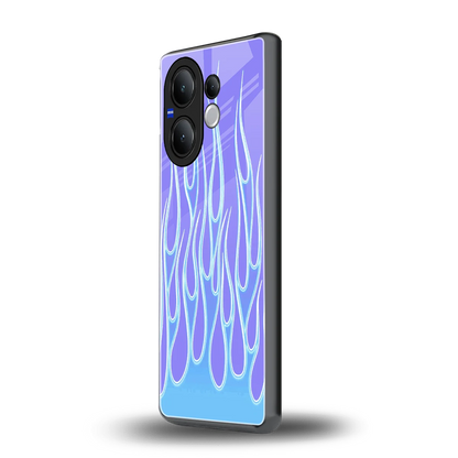 Flames Blue vivo v60 mobile cover | shockproof glass phone case