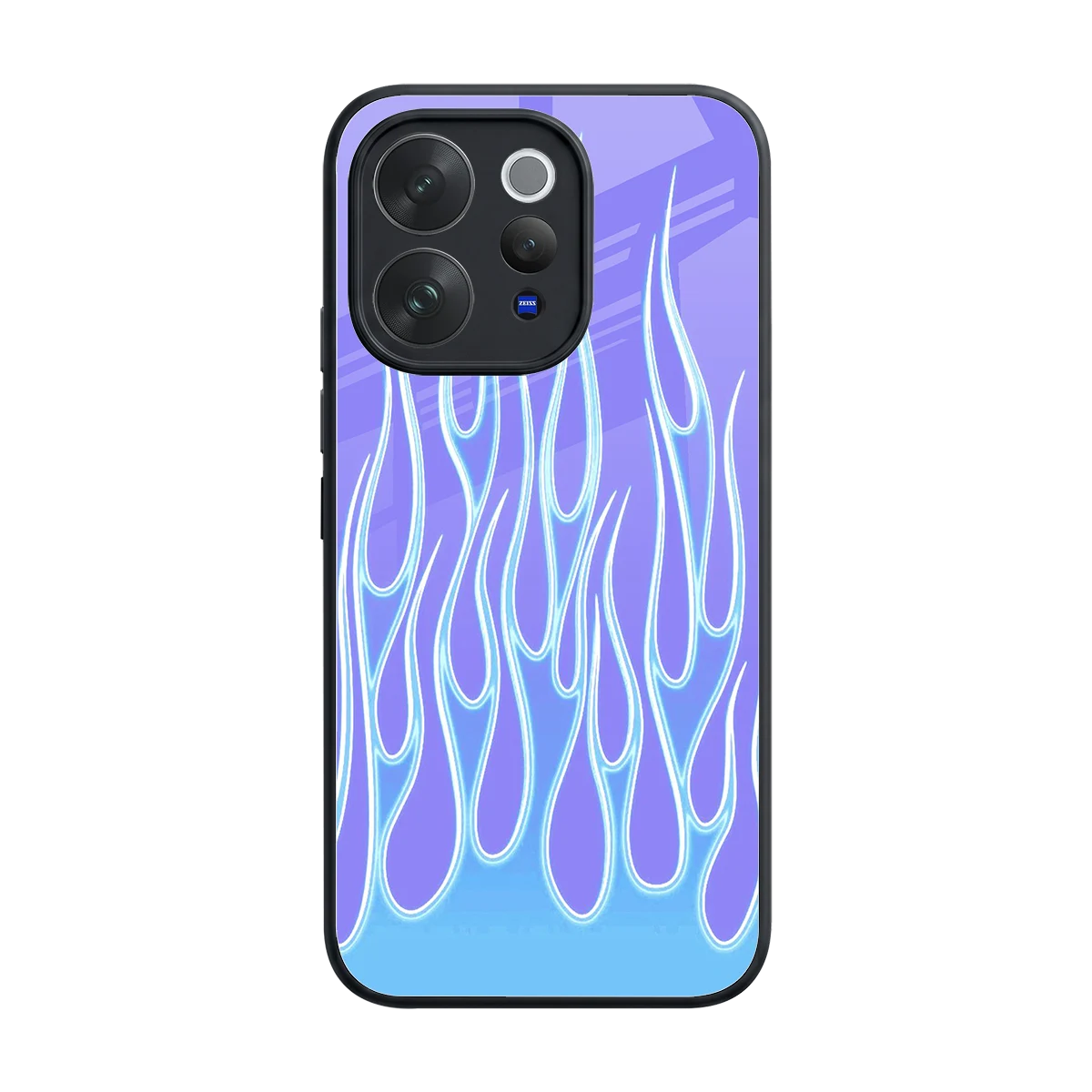 Flames Blue back phone cover | glass case for vivo v70 elite