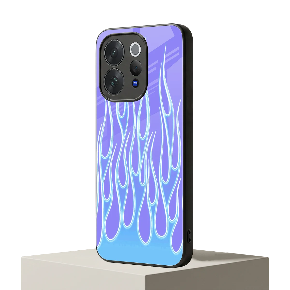 Flames Blue vivo v70 mobile cover | shockproof glass phone case