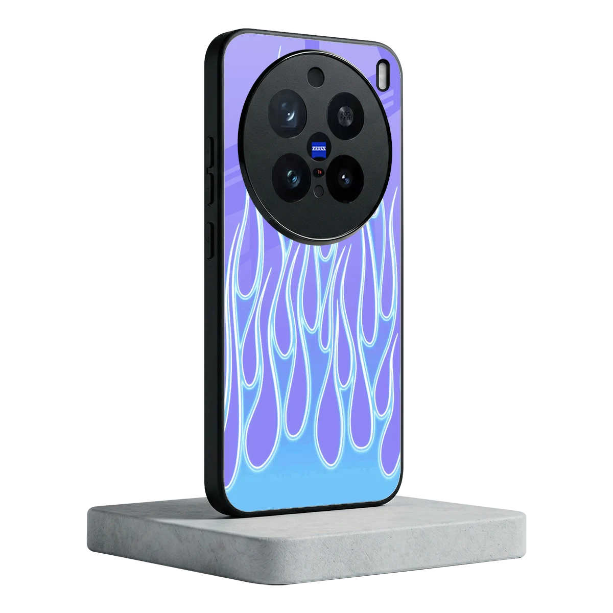 Flames Blue vivo x200 pro mobile cover | shockproof glass phone case