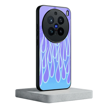 Flames Blue vivo x200 pro mobile cover | shockproof glass phone case