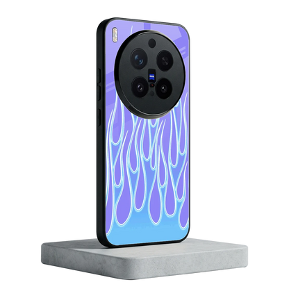 Flames Blue vivo x300 pro mobile cover | shockproof glass phone case