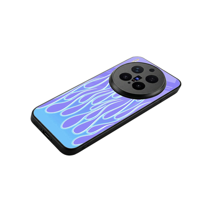 Flames Blue stylish phone case for vivo x300 pro | glossy glass and slim fit