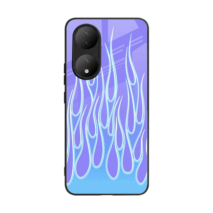 Flames Blue back phone cover | glass case for Vivo-y100