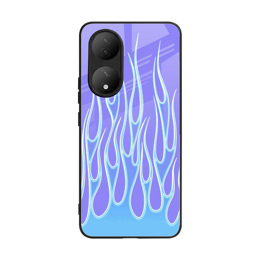 Flames Blue back phone cover | glass case for Vivo-y100