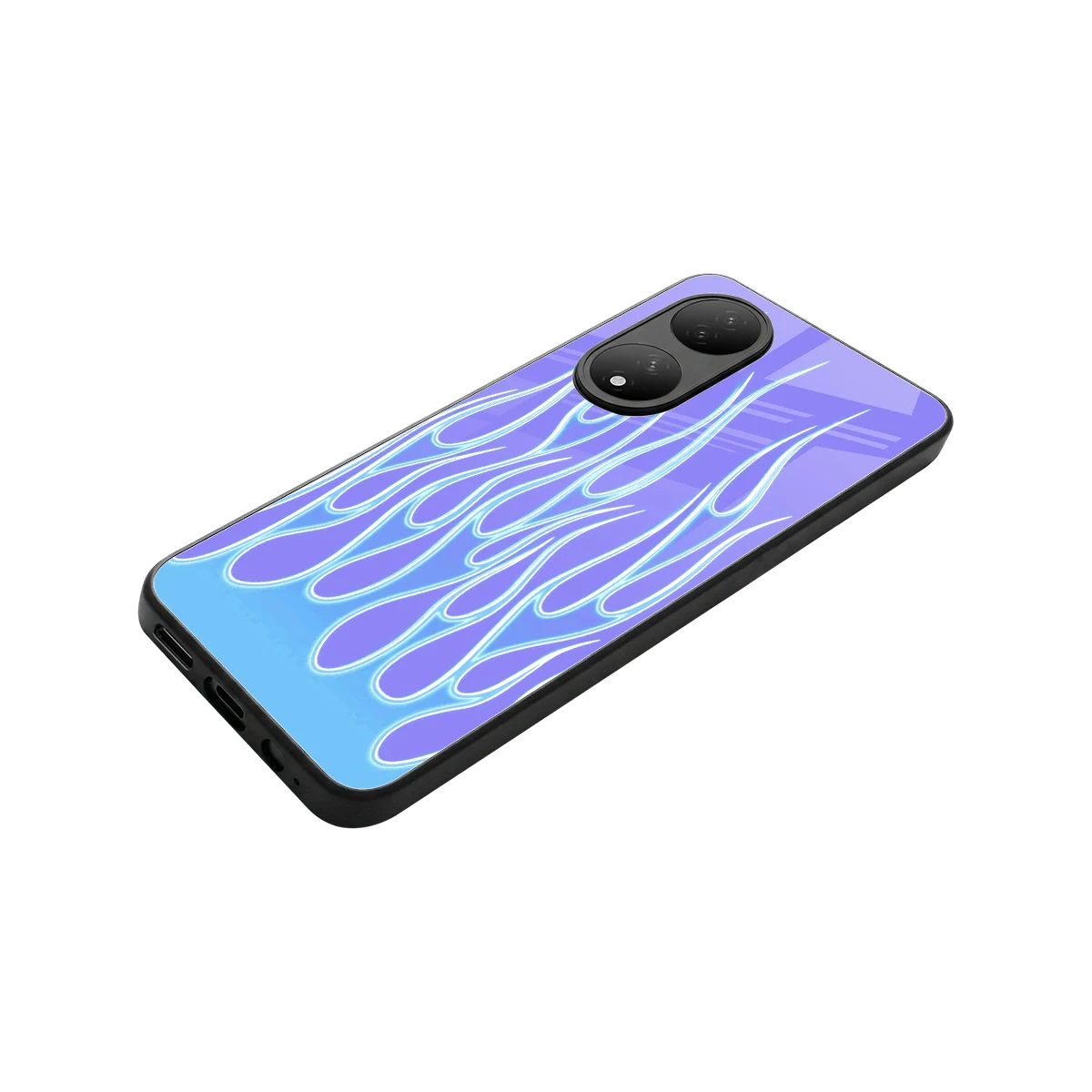 Flames Blue stylish phone case for Vivo-y100 | glossy glass and slim fit