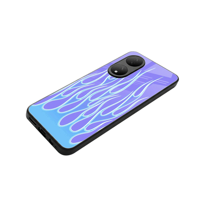 Flames Blue stylish phone case for Vivo-y100 | glossy glass and slim fit