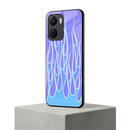 Flames Blue vivo y16 mobile cover | shockproof glass phone case