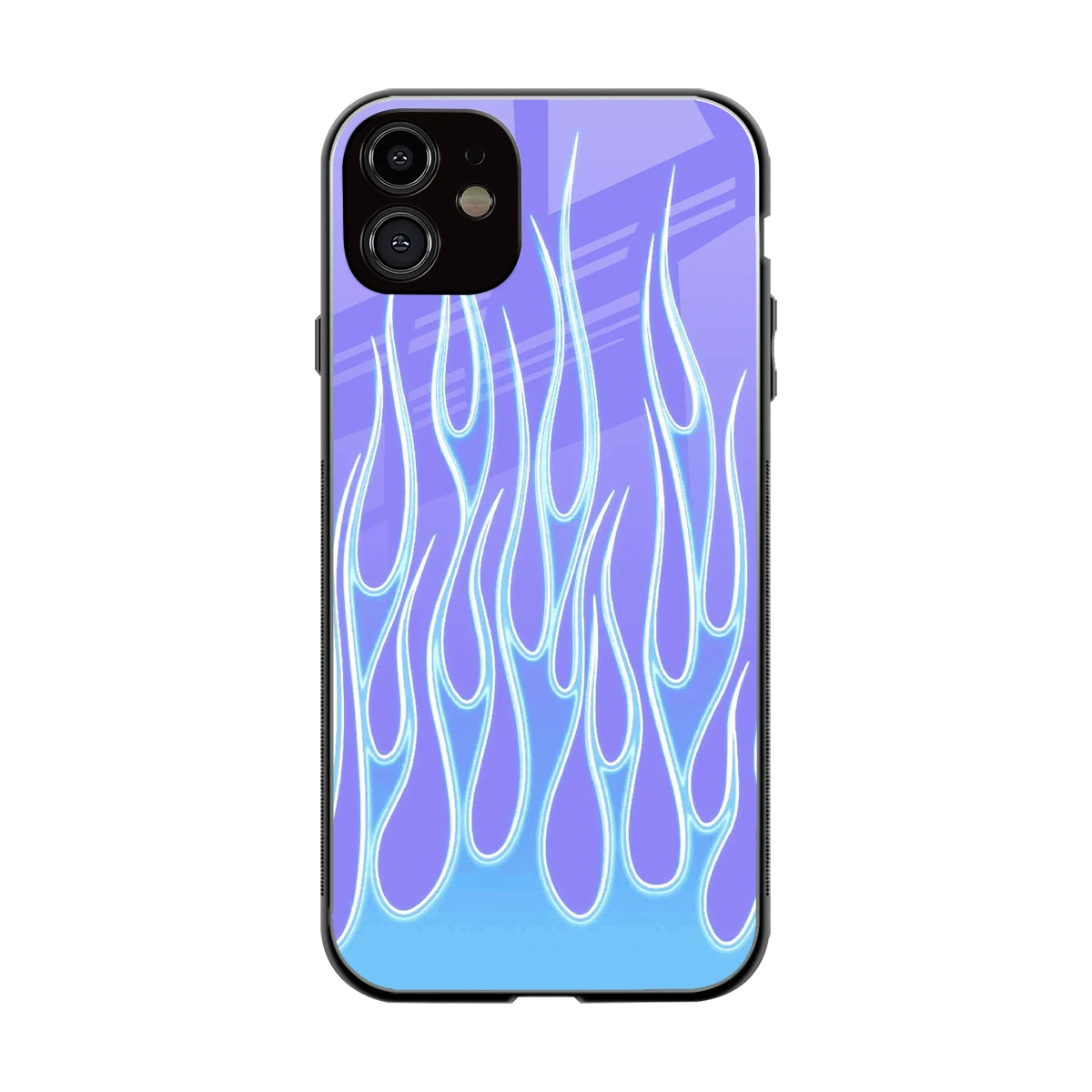 Flames Blue back phone cover | glass case for iphone 12