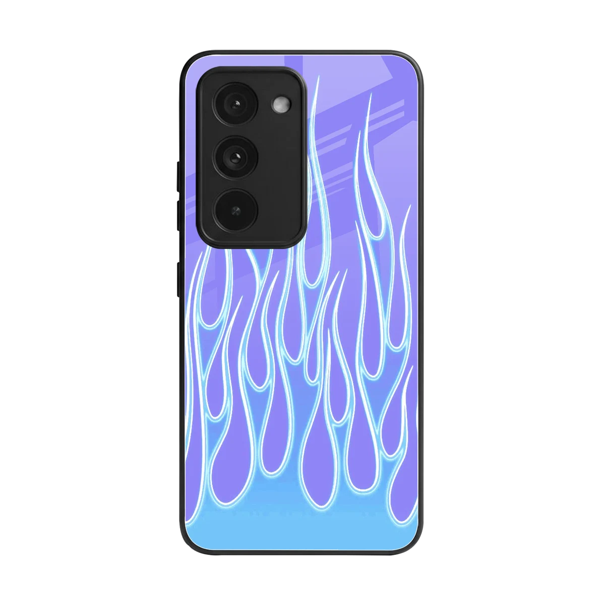 Flames Blue back phone cover | glass case for redmi 15 5g
