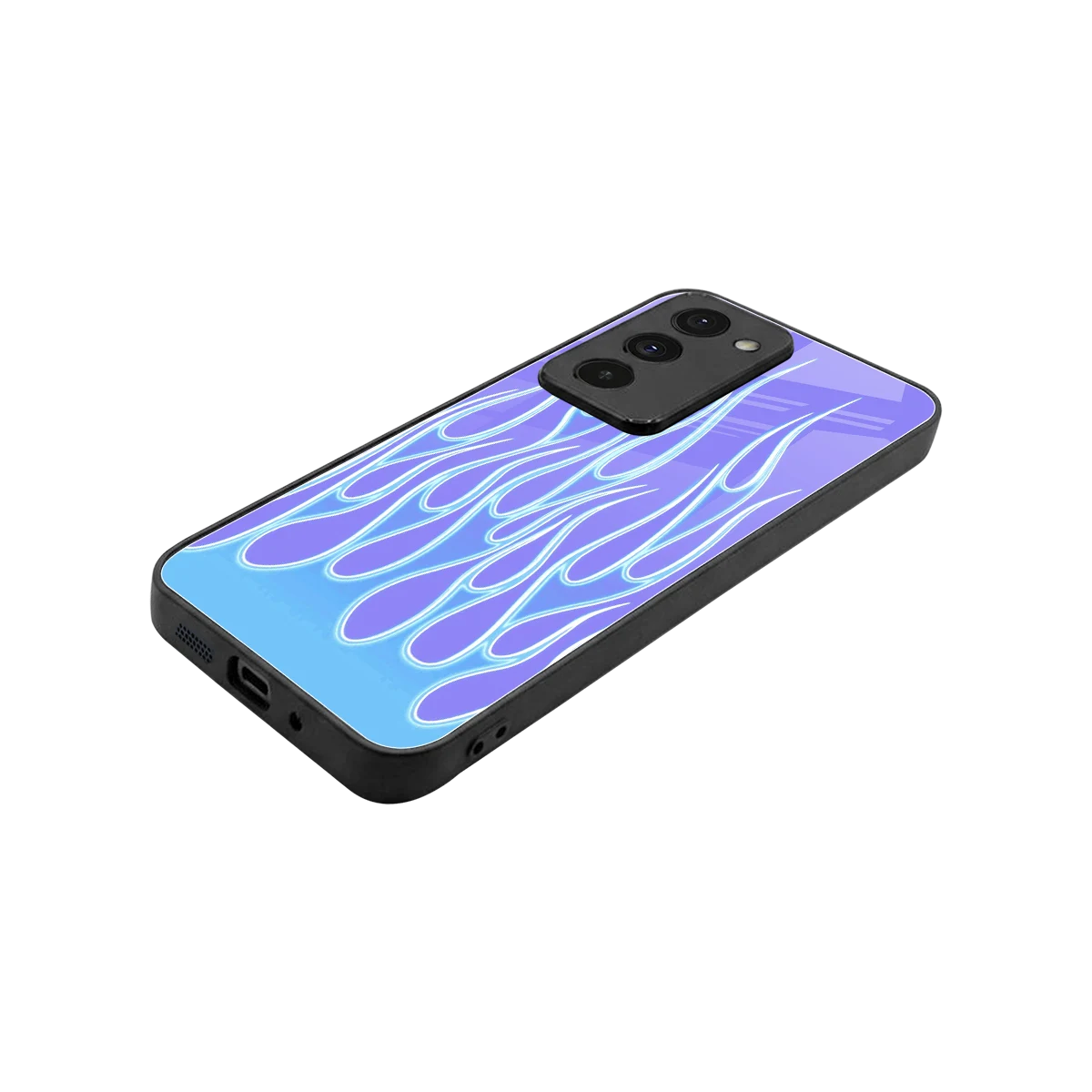 Flames Blue stylish phone case for redmi 15 5g | glossy glass and slim fit
