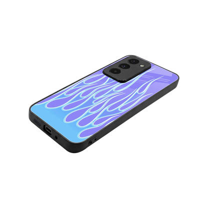 Flames Blue stylish phone case for redmi 15 5g | glossy glass and slim fit