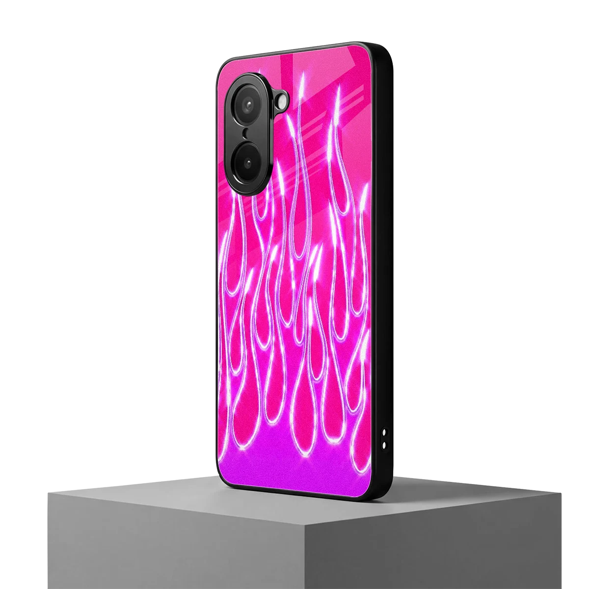 Flames Hot Pink oneplus nord ce5 5g mobile cover | shockproof glass phone case