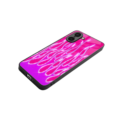 Flames Hot Pink stylish phone case for oneplus nord ce5 5g | glossy glass and slim fit
