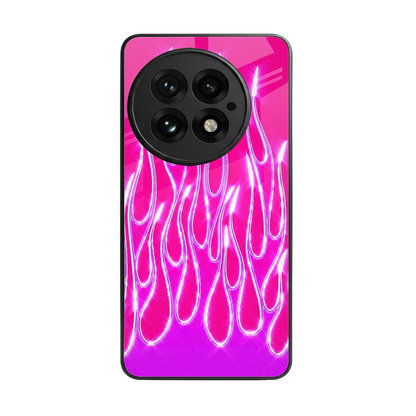 Flames Hot Pink back phone cover | glass case for oneplus 13