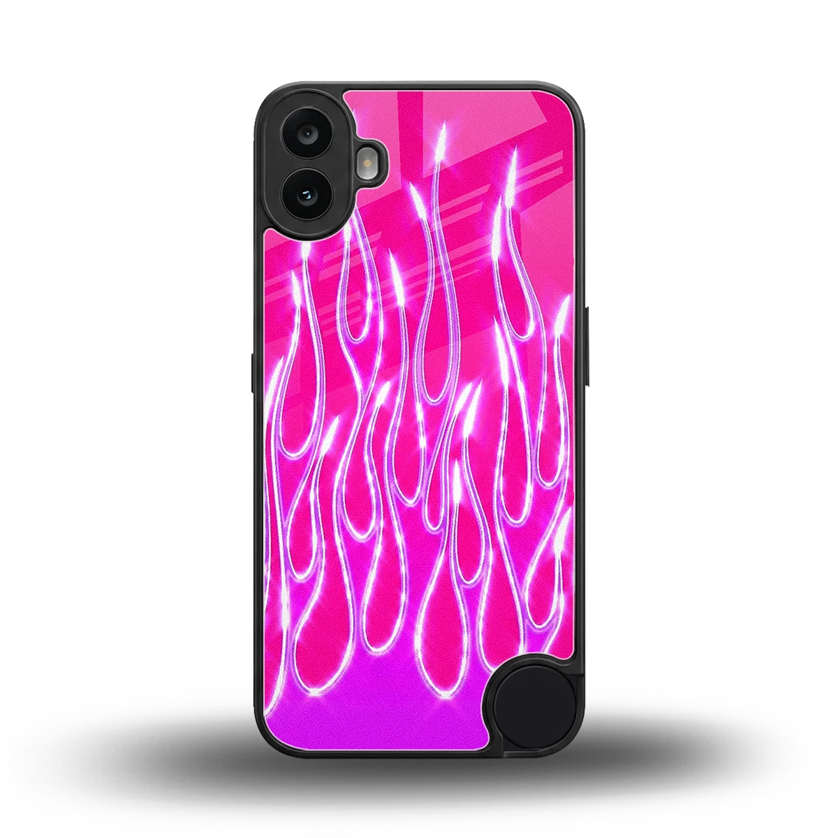 Flames Hot Pink back phone cover | glass case for cmf nothing phone 1